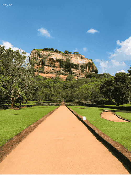 Sigiriya Rock Fortress, Sri Lanka Sigiriya Rock Fortress in Sri Lanka, a UNESCO World Heritage Site surrounded by lush greenery